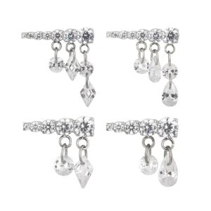 Unique Titanium ASTM F136 Cartilage Helix Earrings Titanium Internally Threaded Top Ear Stud Tragus Piercing Jewelry