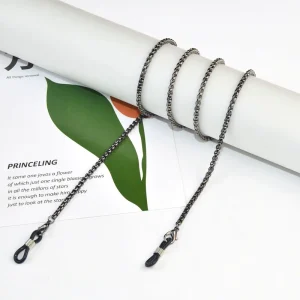 Unique Trendy Minimalist Metal & Pearls Chain for Women Premium Anti Slip Holder for Masks & Glasses