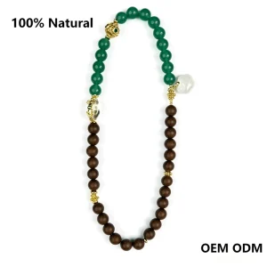 Unisex Ball Shape Double Loop Design Traditional Chinese Incense Beaded Bracelet with Ruyi Charm Trendy Jewelry