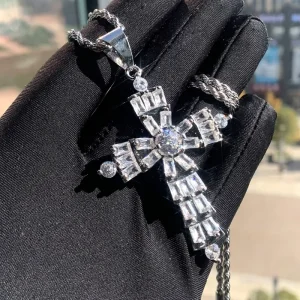 Unisex Cross Pendant Necklace for Hip Hop Jewelry Ready Stock