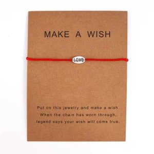 Unisex Custom Logo Wish Cards Bracelet Fashionable Love Couples Charms for Girl Gift or Friendship Accessory