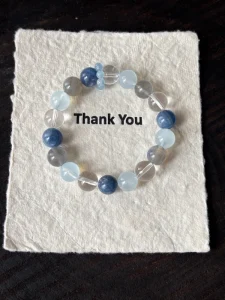 Unisex Fashion Beaded Bracelets Natural Clear Quartz Aquamarine Kyanite Mixed Stone