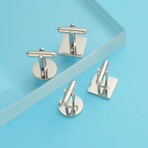 Unisex Luxury Rectangle Cufflinks Tie Clips DIY Customized Blank Fashion Accessory Perfect Business Men Gift for Parties Circuit