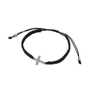Unisex Simple Hand Woven Stainless Steel Cross Couple Rope Bracelet Classic Fashion Charm Bracelets for Men and Women’s