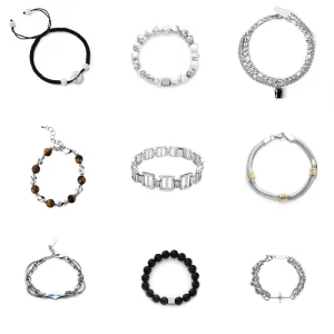 Unisex Stainless Steel Bracelet Versatile High End Trendy Simple Retro Hip Hop Fashion Bracelet Suitable for Holiday Gifts