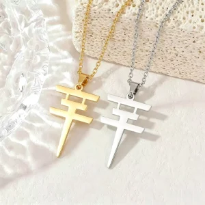 Unisex Xin Letter Pendant Necklace Personality Fashion Style Durable Titanium Steel Daily Neck Ornament