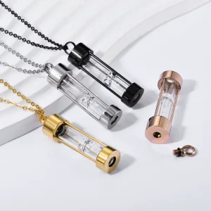 Urn Pendant Necklace Stainless Steel Openable Hourglass Perfume Bottle Ashes Memorial Keepsake Fashion Multiple Pendant Jewelry