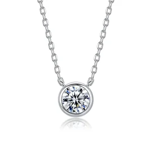 VS VVS 18K Round Cut 1ct DE Light Luxury High End Ins Versatile Jewelry Gift S925 Silver Lab Grown Diamond Necklace
