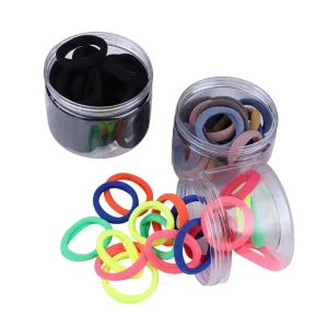 Value Pack Women’s Seamless Towel Ring High Elastic Fashion Nylon Hair Tie Hair Rope Cartoon Floral Rainbow Candy Design Hair