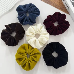 Velvet Durable High Quality Handmade Big Hair Scrunchie 5.5 Inches Oversized Ponytail Thick Curly Women Hair Accessories