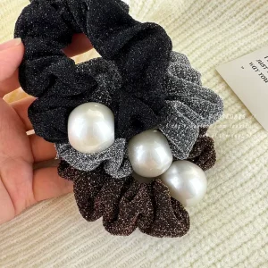 Velvet Organza Oversize Custom Eco Friendly Durable Party Hair Scrunchies Women Hair Accessories