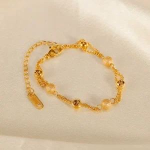 Versatile Accessories for Women Jewelry Fashion Beaded Bracelet Personalized Gold Plated Bracelets Stainless Steel ALN2601000136