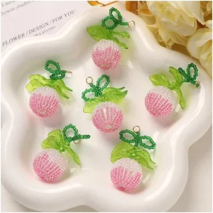 Versatile Romantic Cherry Charms Components Cute Korean Decoration Purse Charms Chains Accessory