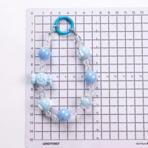 Vibrant Candy Color Duolang Resin Phone Bracelet Tourist Handmade Chunky Beaded Phone Strap Chain Y2K Bag Pendants