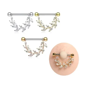 Vine Dangle Nipple Ring Jewelry Xinfocus Marquise Sparkle Nipple Piercing Fashion Body Piercing Jewelry for Women Men