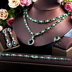 Vintage African Bridal Full Cubic Zircon Women’s Wedding Party Engagement Fashion Jewelry Sets
