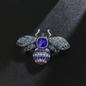 Vintage Baroque Bee Brooch Animal Corsage Pin Women Fashion Accessory