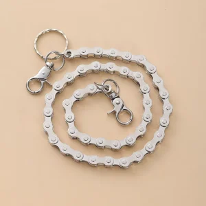 Vintage Bicycle Chain Belt Punk Youth Body Chain Hip Hop Wallet Chain Bright Silver Alloy Body Jewelry Party Waist Chain