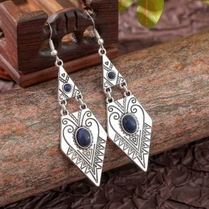 Vintage Bohemian Simple Geometric Design Dangle Earrings Trendy Zinc Alloy Drop Earrings