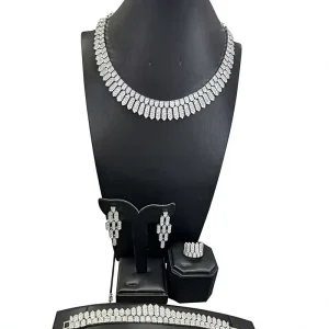 Vintage Brass Rhodium Plated Jewelry Sets for Women for Wedding Engagement Party Gift Occasions