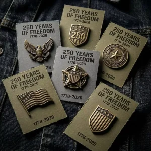 Vintage Bronze Patriotic Enamel Pin Collection 1776 250 Years of Freedom American Eagle Flag Star Shield Lapel Pins Set