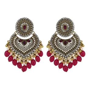 Vintage Ethnic Drop Earrings Bohemian Antique Zinc Alloy Gold Imitation Pearl Statement Ladies Party Accessory
