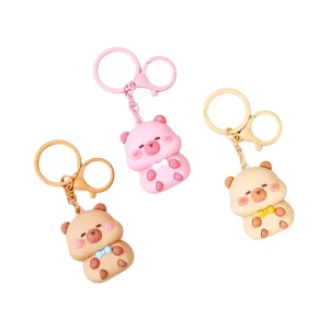 Vintage Fashion Animal Toy Cute Capybara Keychain Schoolbag Pendant Miniature Metal Alloy Cartoon Figurine