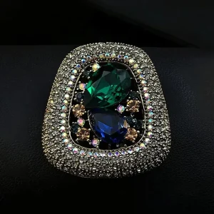 Vintage Flowers High End Brooches Fashionable and Luxurious Inlaid Badge Men Women’s Clothing Accessories