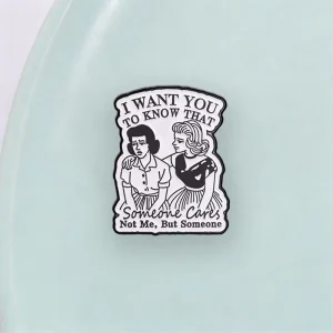 Vintage Funny Text Enamel Pin Daily Jacket Bag Decor Lapel Badge