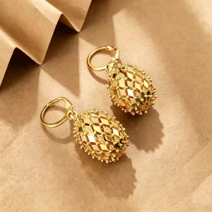 Vintage Geometric 18K Gold Plated Zinc Alloy Drop Earrings INS Trendy Fashion Jewelry for Women Gift
