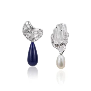 Vintage Gold Baroque Pearl Drop Earrings Irregular Stud Accessory with Fashionable Touch