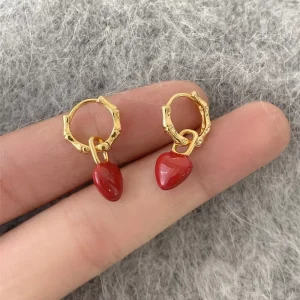 Vintage Heart Earrings Detachable Ear Cuffs Elegant Earrings for Women Party Fine Earrings