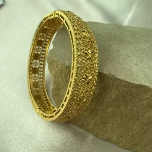 Vintage Indian Copper 24K Gold Plated Bangles Dubai Geometry Shine Arabic Jewelry Fashion Gold Women’s Gift