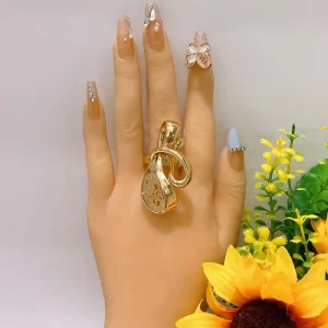 Vintage Irregular Twist Open Ring Gold Plated Adjustable Abstract Geometry Finger Rings Women Fashion Trendy Jewelry Gift
