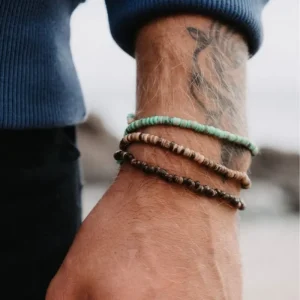 Vintage Layered Mixed Colors Wood Beads Bracelet Bohemian Men Handmade Bracelet Hip Hop Jewelry Fashion Women Accessories