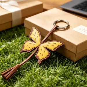 Vintage Leather Keychain With Tassel Stylish Pendant fashion Bag Accessory Gift for Lovers