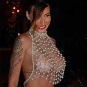Vintage Luxury Handmade Women Body Jewelry Sexy Multi layer Pearl Necklace Tassel Body Chain