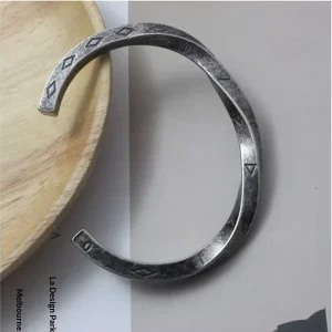 Vintage Men’s Simple Bangle Jewelry Viking War Design