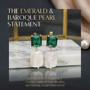 Vintage Pearl Earrings Jade Drop Gold Plated Retro Bridal Wedding Fashion Jewelry Pearl Earrings