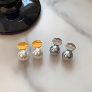 Vintage Pearl Fashion Stud Earrings for Women Luxury Daily Suitable Ladies Pearl Jewelry