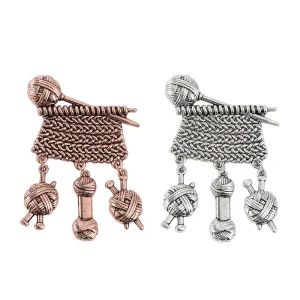 Vintage Portable Tailor Lapel Pin Badge Fashionable Knitting Sewing Brooch Women Girls Clothing Costume Accessory for Needlework