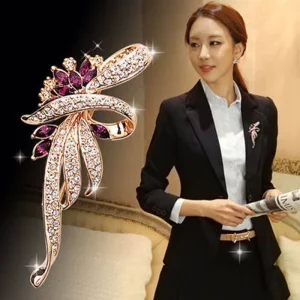 Vintage Rhinestone Brooches Pin Ladies Enamel Metal Brooches Clothing Accessories Flower Wedding Banquet Party Brooch