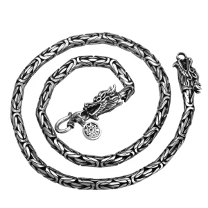 Vintage S925 Silver Jewelry Personalized and Domineering Dragon Head Necklace for Men Fashionable Birthday Gift