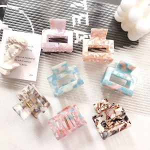 Vintage Small Acetate Hair Claw Clips Strong Hold Jaw Clips for Bun Hairstyling Fashion Hair Accessories