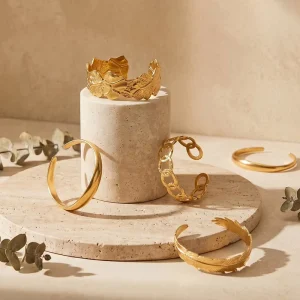 Vintage Stainless Steel Waterproof Bangle Gold Plated Design Women’s Jewelry for Gift Factory