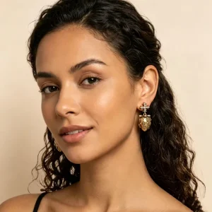 Vintage Stud Earring Crystal Rhinestone Cross Earrings Punk Strawberry Drop Earring Women Fashion Jewelry