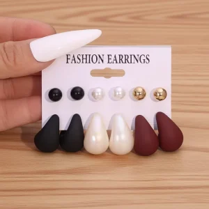 Vintage Stud Earrings Set, Versatile Zircon AB Color Water Drip for Women Jewelry Set