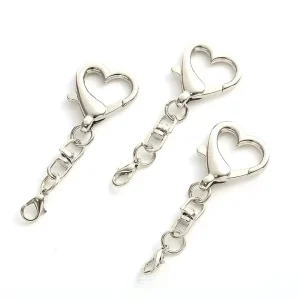Vintage Style Lobster Claw Clasp Keychains Heart Metal Key Holder With PVC Beads And Silicone Zinc Alloy Material