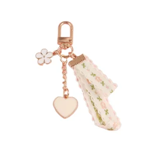 Vintage Style Small Flower Keychain Pendant Creative Handbag and Car Keyring Decorative Accessories