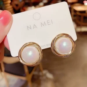 Vintage Temperament Fashion Simple High Jewelry Accessories Trend Big Pearl Women’s Earrings Personality Accessories